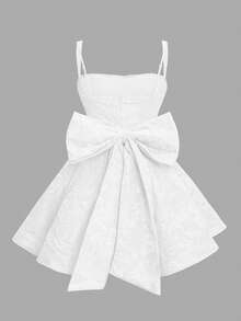 Look Polly 女装高端、可爱、端庄、性感、少女风格、仿古风格、老钱风格、节日派对、毕业生日宴会、半正式吊带蝴蝶结连衣裙、短裙、学院风、田园风、细肩带、吊带褶皱、性感收腰迷你连衣裙