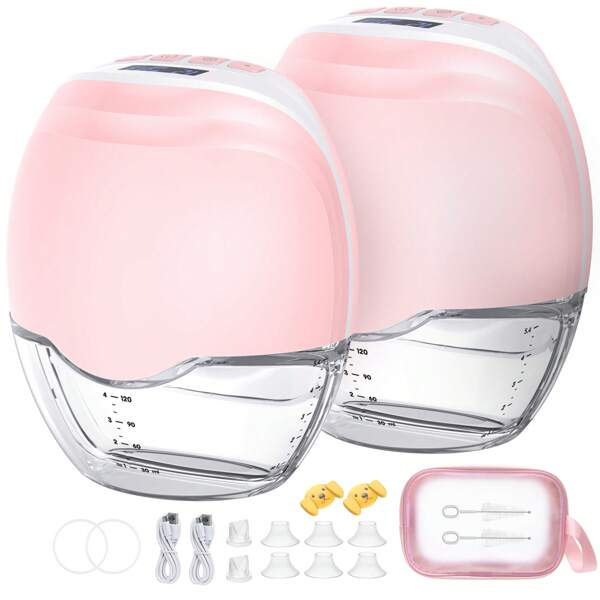 Electric, 1000mAH Large Capacity Battery, Portable, Hands-Free Breast Pump - Lightweight Electric Breast Pump, Leak Proof Upgraded, 3 Modes And 12 Settings With 17/19/21/27mm Flange (1/2 Pieces Set - White/Pink)