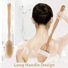 1 Pc Wood Handle Body Brush, Detachable Soft Exfoliating Bath Brush, Suitable For Fall Decor Home Bathroom Decor, Used For Perfect Skin Body Massage Scrubbing, Natural Bristle Brush For Dry Skin, For Treating Cellulite, Lymphatic Drainage, Improving Blood Circulation, Medium Intensity, Shower, Bathroom Home Decor, Living Room, Bedroom, Travel Goods, Wedding, Party, Birthday, Gift For Men, Mom, Dad, Friends, New Year, Accessory, Fun Gift Back To School