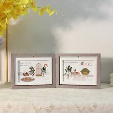 1 套双面旋转小相框 4x6、5x7、3.5x5 英寸，铰链折叠多孔相框拼贴带玻璃面板，垂直相框用于桌面展示，家居装饰，适合圣诞节、婚礼、生日礼物，送给女性、妈妈、奶奶、家人、宠物的照片 - 多色 - 查看 23