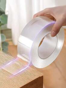 1pc Heavy Duty Double-Sided Tape - Reusable, Residue-Free, Strong Adhesive, Multi-Purpose, Removable & Washable, Suitable For Home, Office & Car! 2M Nano Double-Sided Tape, Transparent Traceless Double-Sided Adhesive Tape, Reusable & Waterproof Back To School