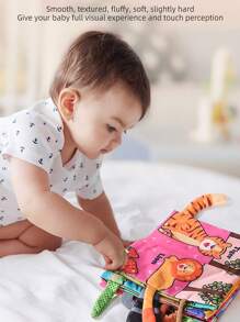 6-Page Unrippable Cloth Book For Infants & Toddlers, Montessori Cognitive Book With Ocean Animals & Dinosaur Cartoon Patterns, Promotes Early Learning & Cognitive Development, Christmas/Thanksgiving Gift, Baby Sensory Book, Infant Cloth Book, Baby's First Cognitive Book