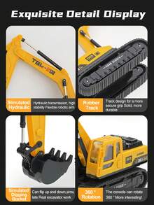 1件儿童玩具车塑料工程车挖掘机起重机装载卡车惯性车关节可动男孩女孩游戏节日礼物生日礼物