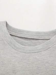 少年卡通老虎印花短袖休閒T恤，夏季透氣款式