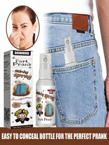 1瓶装放屁喷雾，愚人节恶作剧之王！万圣节终极氛围制造者！喷洒在密室逃脱或派对过道的角落；诡异的气味与黑暗的场景相结合，将最大限度地增强沉浸式恐怖感，即使是胆小的人也会瞬间崩溃。