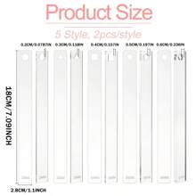 2 Stücke transparenter Acryl Weichton Dickenmesser, Weichton Glättmatte & Lineal, DIY Weichton Bastelbedarf Werkzeug