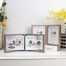 1 套双面旋转小相框 4x6、5x7、3.5x5 英寸，铰链折叠多孔相框拼贴带玻璃面板，垂直相框用于桌面展示，家居装饰，适合圣诞节、婚礼、生日礼物，送给女性、妈妈、奶奶、家人、宠物的照片 - 多色 - 查看 9