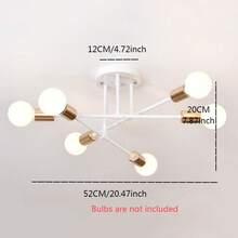 A Piece OfModern  Chandelier Ceiling Light Fixtures,6-Lights Industrial Metal Semi Flush Mount Ceiling Light For Bedroom Dining Room Living Room Kitchen Hallway 5 Colors To Choose From - 6-light Chandelier - View 15