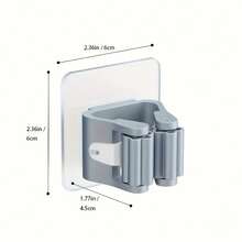 3-Piece Adjustable Wall-Mounted Mop And Broom Holder, No Drilling Required Plastic Storage Rack With Secure Clamping Mechanism, Space-Saving Design For Bathroom, Bedroom, Garden, And Dorm Organization, Durable And Modern Cleaning Tool Storage Solution, Broom Holder Wall-Mounted - 3件套 - 查看 3