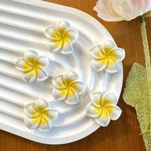 10/12/30 件手工发夹配件，渐变白色雏菊花 DIY 珠宝配件，无香平背 - 白色 - 查看 8