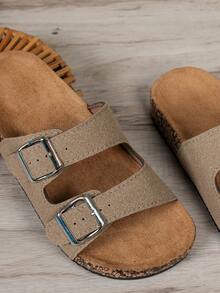 Women Comfortable Sandals - Soft, Lightweight, Dual-Buckle, Flat Slide, Breathable Design, Suitable For Summer Beach Vacation And Daily Wear - Sand - View 7