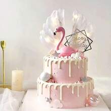 Décorations de gâteau Flamant rose, Fournitures de fête pour anniversaire, Pâques, Fête des mères, Décoration de mariage