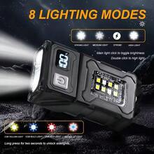 KENSUN 1pc Ultra Bright High Power Mini LED COB Flashlight, Dual Light Source, Type-C Rechargeable Multi-Function EDC Camping Emergency Light - As Shown In the Figure - View 9