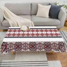 1pc Boho Style Tablecloth - Traditional Retro Pattern, Durable Polyester Fabric, Great For Home, Kitchen, Dining Room, Party & Holiday - Indoor/Outdoor Use