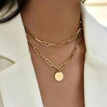1pc Minimalist Gold Pendant Necklace, Multiple Styles Available