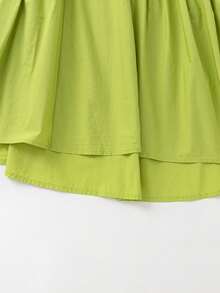 Balabala 女童连衣裙 儿童夏季中大童女孩纯棉文艺无袖花蕾连衣裙 - 綠色調 - 查看 6