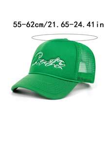 1 件女式 Corteiz 字母刺绣卡车司机帽，经典滴水款式，适合节日、派对和日常穿着，春夏季 - A - 查看 2