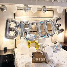 1 套 16 英寸银色/金色/玫瑰金“BRIDE”字母铝箔气球适用于单身派对、婚礼装饰、新娘气球 - 彩色 - 查看 3