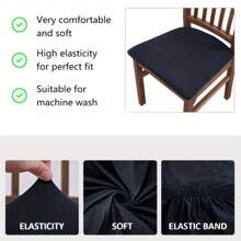 1pc Solid Color Stretch Chair Cover, Machine Washable, Easy Installation, Dining Chair Slipcover, Suitable For Home And Office Furniture Decor
