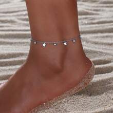 1pc/Set Classic Style Anklet Bestsellers, Includes Resin Shell, Star And Moon Pendants, Multiple Styles, Suitable For Women's Daily Wear And Party Occasions