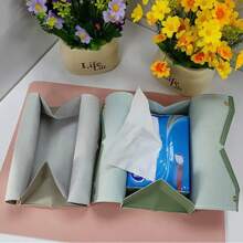 1 duże pudełko na chusteczki ze sztucznej skóry, odpowiednie do samochodu, biura i użytku na zewnątrz z dozownikiem w kształcie litery V, dekoracja na prezent na Boże Narodzenie/Halloween