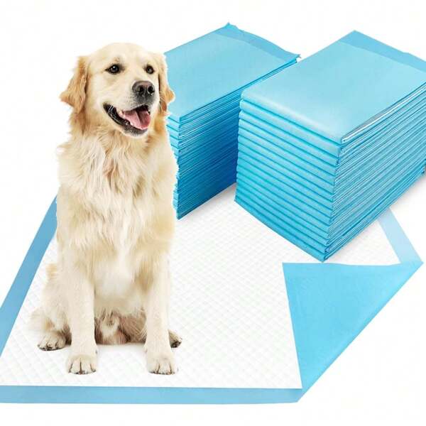 50-Piece Dog Urine Pad,Leak-Proof And Super Water-Absorbent Puppy Toilet Training Pad,Six Layers Of Thickened Protection,It Is Well Absorbed And Odorless,A Must-Have Choice For Pet Owners,And Both Puppies And Cats Can Use It,The Best Gift For A Dog