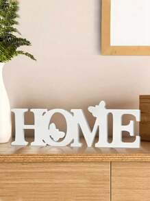 1pc Butterfly Home Letter Decorative Crafts Are Modern, Creative And Simple. They Are Made Of 1.3 Cm Thick High-Density PVC Material For Home Decoration, Suitable For Home Use, Party And Party Decoration Gift Box Packaging