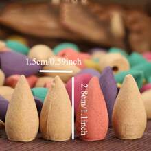 30/60/110/200pcs Natural Backflow Incense, Home Indoor Lasting Deodorization & Air Purification, Sandalwood, Agarwood, Rose, Mugwort, Lavender Tower Incense, Bathroom, Mosquito Repellent, Calming, Meditation, Yoga, Party