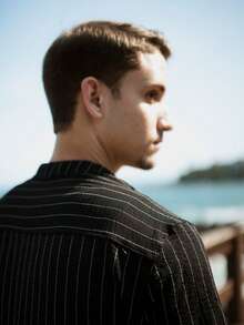 Men's Short Sleeve Shirt With Priest Collar Premium Quality Light And Fresh Fabric Easy To Iron - 黑與白 - 查看 4