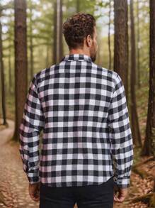 Men's Galileus Shirt Long Sleeve Italian Collar Flannel Fabric Resistant Warm For Cold Days, Festa Junina Quadrilha