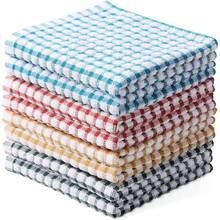 New Oeleky 100% Cotton Kitchen Dish Cloths For Washing Dishes, 12x12 Inches Dish Rags, Absorbent Kitchen Cloths Pack Of 8, Quick Drying Cleaning Cloths - 藍綠色 12 英寸 x 12 英寸 - 查看 1