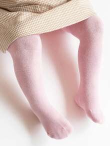 1 Pair Year-Round Essential Solid Baby Toddler Leggings Socks – Children Girl Kid Tights For Casual, School & Layering