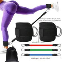 1set/5pcs Tension Arch Resistance Bands Ankle Training Fitness Equipment Set, Leg/Butt/Hip Glute Exercise Bands For Shaping And Slimming (Larger Size Available, Refer To Image 6)