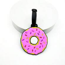 1/3 Pcs Bright Attractive Doughnut & French Fries Luggage Tags, PVC Soft Pendant Identifiers For Luggage, Backpacks, And SuitcasesSuitcase Tag Holiday Vacation For Travel For Honeymoon For College For School Bag For Flying For Cruise For Bags Portable Anti-Lost