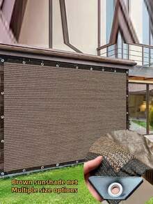 1 件遮阳布 90% 咖啡色遮阳网 遮阳网适用于花园露台、植物遮阳帆温室户外凉亭草坪遮阳布适用于狗屋鸡舍更易于悬挂遮阳网罩