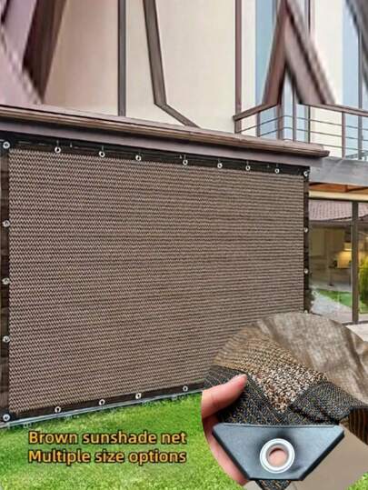 1pc Sunshade Cloth 90% Coffee Color Sunshade Net Sunshade Net Suitable For Garden Patio, Plant Sunshade Sail Greenhouse Outdoor Pavilion Lawn Sunshade Cloth Suitable For Dog House Chicken House Easier To Hang Sunshade Net Cover