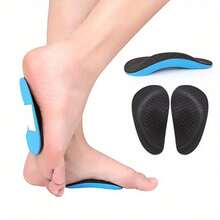 A Pair Sporty Black EVA Half-Size Insoles For Sneakers & Casual Shoes - Comfortable Arch Support - 1 pair - View 1