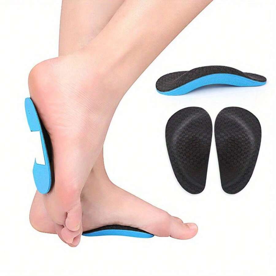 A Pair Sporty Black EVA Half-Size Insoles For Sneakers & Casual Shoes - Comfortable Arch Support - 1 pair - View 1