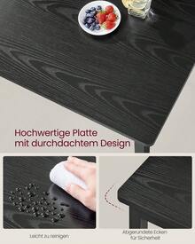 Esstisch, Küchentisch, 70 x 110 x 77 cm, Esszimmertisch für 4 Personen, Tisch Wohnzimmer, Schreibtisch, für Esszimmer, Küche, Industrie-Design, ebenholzschwarz-Mattschwarz - Ebenholzschwarz + Mattschwarz - Übersicht 5