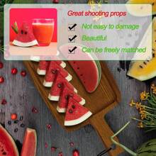 Fake Watermelon - 2 Sizes Of Artificial Simulation Watermelon Slice, Realistic Lifelike Faux Watermelon Slices Combination For Tiered Tray Kitchen Birthday Wedding Party Decoration