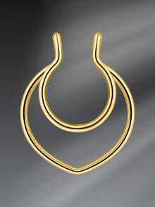 CIZME Fake Nose Rings Stainless Steel Gold Faux Septum Rings Dangle U Shaped Fake Nose Piercing Jewelry Non Piercing Septum Rings For Women Men Fake Lip Rings Ears Clip On Cartilage Earring - Fake Nose Ring - View 18