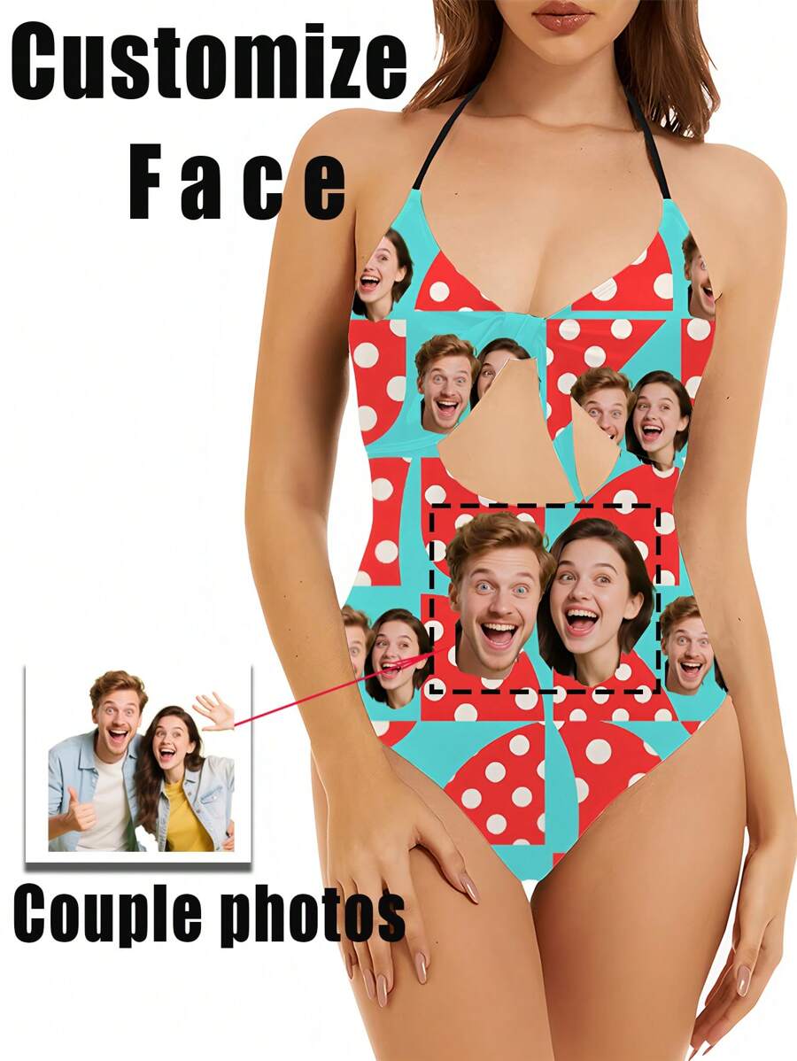 1 pieza Traje de baño personalizado diseñado para mujeres/parejas, bañador de una pieza para damas con diseño calado de mariposa, sexy y de moda, traje de baño de tirantes finos sin mangas, apto para piscina, playa, vacaciones, traje de baño para niñas, regalo perfecto para novia/esposa