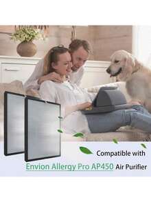 AP450FA Replacement Filter For Envion Allergy Pro AP450 Air Purifier, H13 True Hepa, 2 Pack, Model AP450F - White - View 2