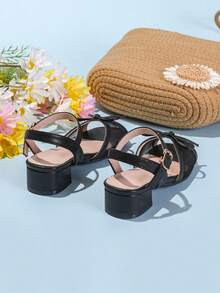 1 双时尚、精致、百搭、奢华女孩高跟凉鞋 - 黑色 - 查看 5