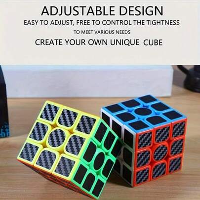 1片碳纤维贴纸，适用于3x3x3魔方，专业速拧魔方，礼品，解压益智玩具