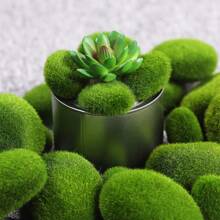 10pcs Artificial Moss Balls, Microfiber Faux Greenery Decorative Stones For Home Decor, Vase & Table Accents, Planter Embellishments, Wedding & Party Decor, No Container Included, Event Decor | Green Decorative Stones | Realistic Faux Moss