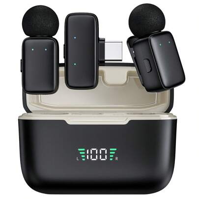 HITOZON Plug & Play Professional Wireless Lavalier Microphone With Innovative Al Voice Changing And Smart Noise Cancellation - Portable Charging Case Included - For Smartphones, Computers, Cameras - Perfect For Content Creation, Live Streaming, Podcasting