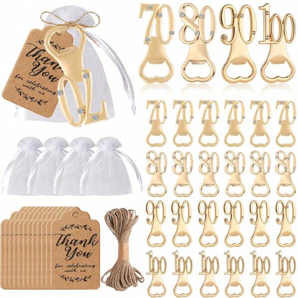 Abridor de garrafas digital, inclui 70, 80, 90, 100, para presente de 70º, 80º, 90º e 100º aniversário, presente de aniversário de casamento, lembrancinha de festa de aniversário, decoração e lembrança de festa, presente para convidados, presente de casamento e chá de panela, presente de Dia dos Namorados