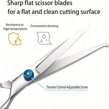 6 Pieces Professional Pet Grooming Scissors Set, Stainless Steel Dog And Cat Hair Thinning Shears With Downward Curved, Straight, Upward Curved Scissors And Comb, Ambidextrous Use