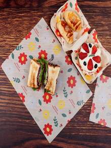 15 Stück ölbeständiges Papier, ölbeständiges Papier für fritierte Snacks, Sandwich Hamburger Verpackungspapier, Backblech Papier, Toast Reis- und Gemüserollenverpackungspapier